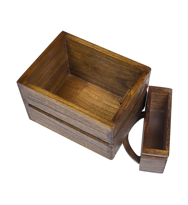 Comoda din lemn si furnir, cu 18 sertare, Valentine Negru / Nuc, l100xA40xH145 cm (5)