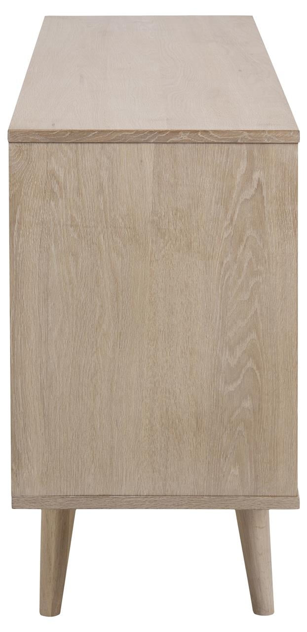 Comoda din lemn si furnir, cu 3 sertare si 2 usi Nagano Stejar Deschis, l150xA40xH75 cm (9)
