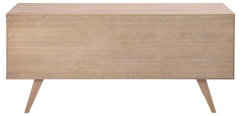 Comoda din lemn si furnir, cu 4 sertare si 1 usa, A-Line Stejar Deschis, l160xA45xH72 cm (6)