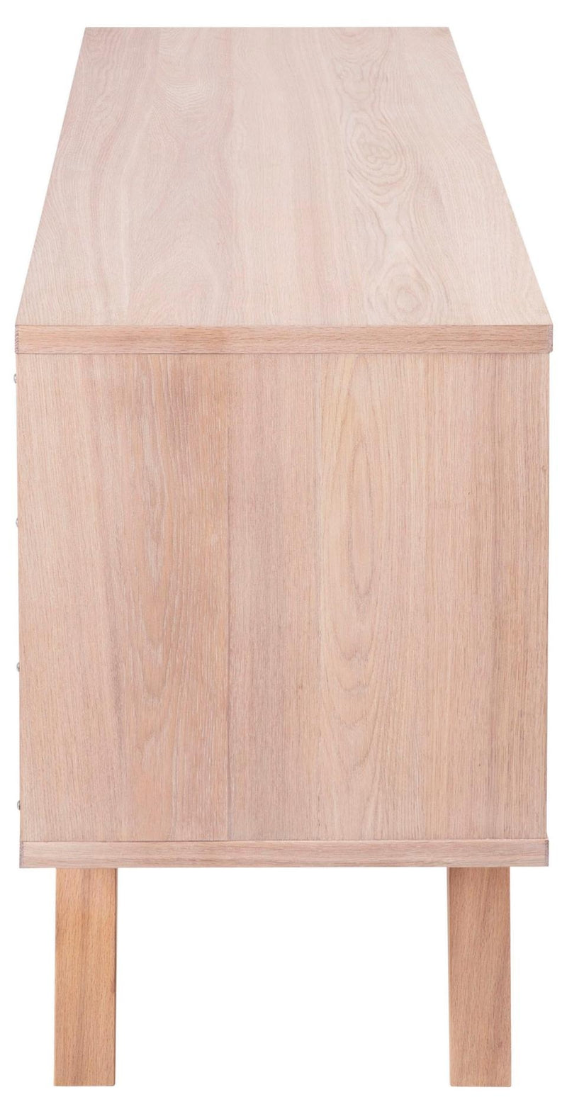 Comoda din lemn si furnir, cu 4 sertare si 1 usa, A-Line Stejar Deschis, l160xA45xH72 cm (7)