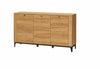 Set de mobila dining din pal, furnir si lemn, 4 piese Porto Stejar Auriu (7)