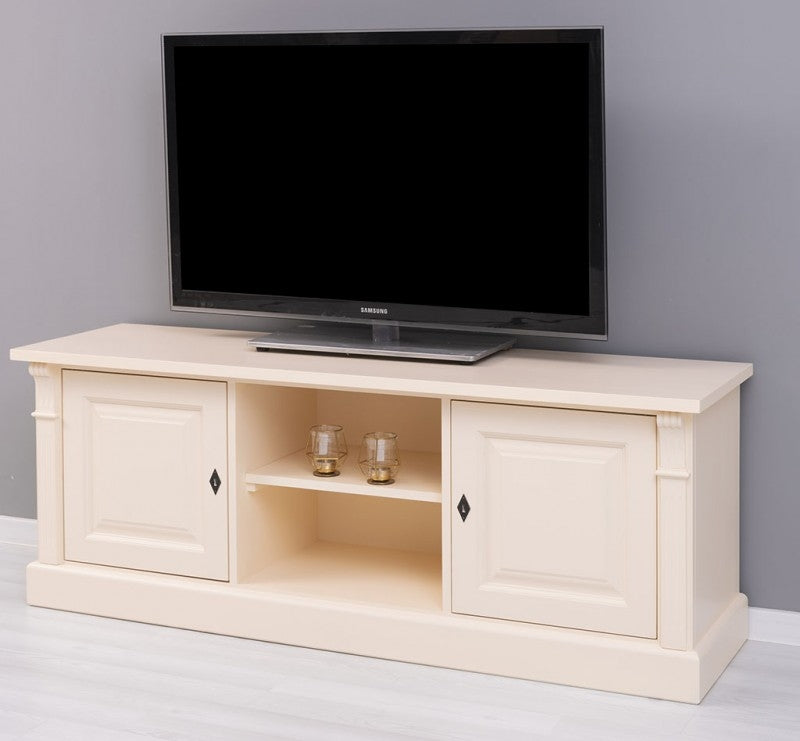 Comoda TV din lemn brad, cu 2 usi, Pasy PS494, Crem Vopsit P025, l160xA46xH60 cm (1)