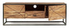 Comoda TV din lemn de salcam, cu 1 sertar si 2 usi Egon Natural / Negru, l145xA40xH50 cm (2)