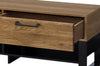 Comoda TV din lemn si furnir, cu 2 sertare Small Mosaic 24 Stejar / Negru, l135xA42xH46 cm (4)