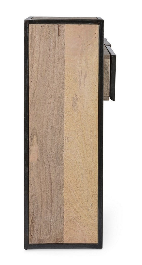 Consola din lemn de mango si metal, cu 3 sertare, Manchester Natural / Gri / Negru, l160xA38xH95 cm (5)