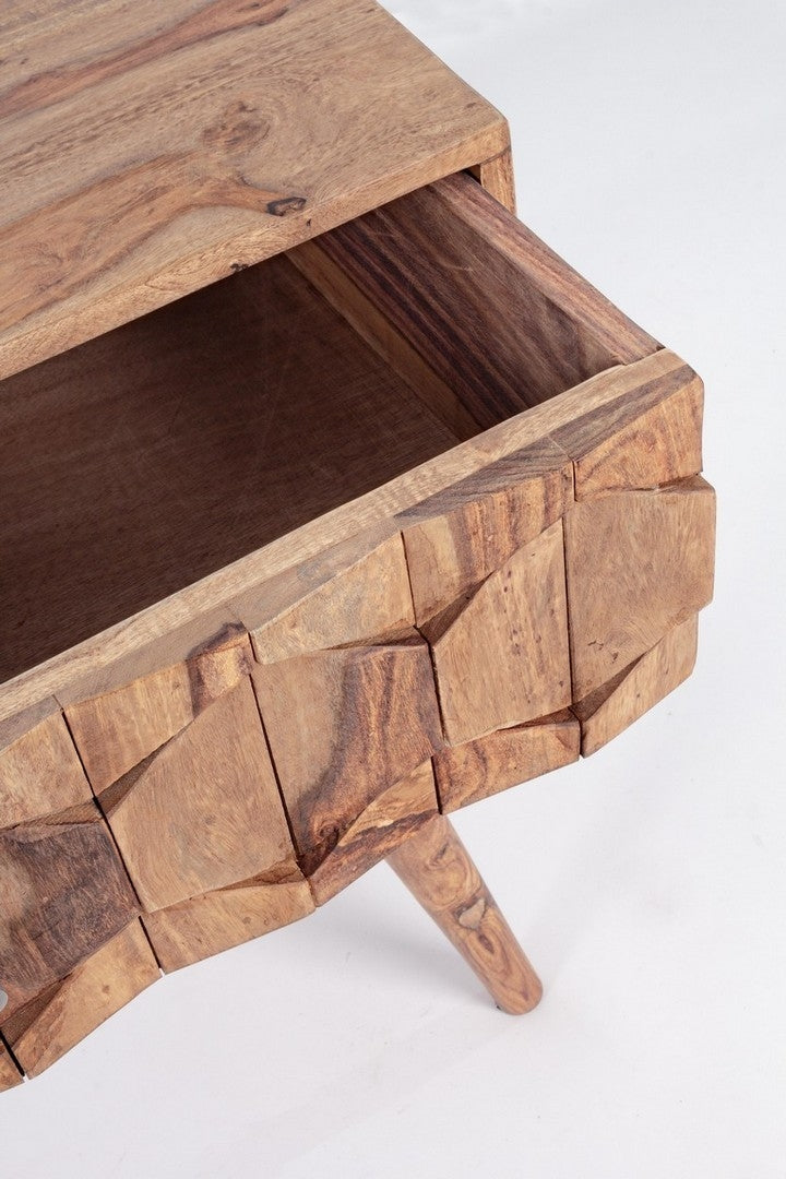 Consola din lemn de Sheesham, cu 2 sertare, Kant Natural, l113xA40xH77 cm (6)
