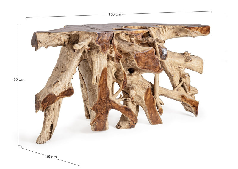 Consola din lemn de tec, Lisandra Large Natural, l150xA45xH80 cm (9)