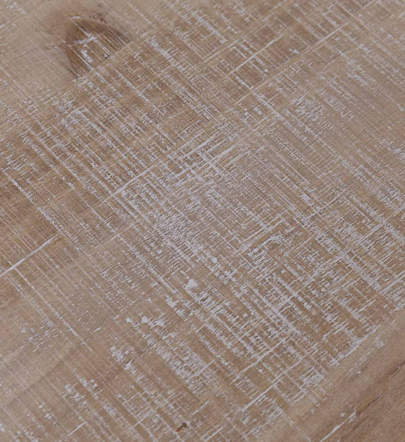 Consola din lemn si MDF, Asian Small Alb Antichizat / Natural, l50xA30xH70 cm (2)