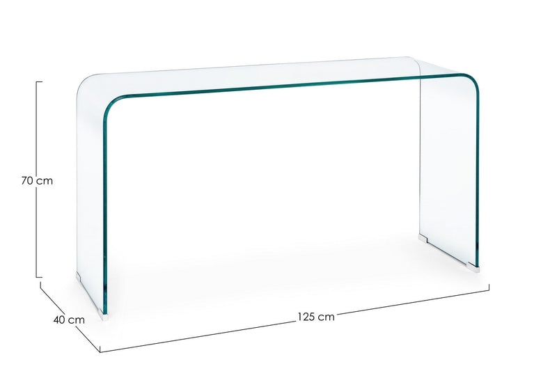 Consola din sticla, Iride I Transparent, l125xA40xH70 cm (3)