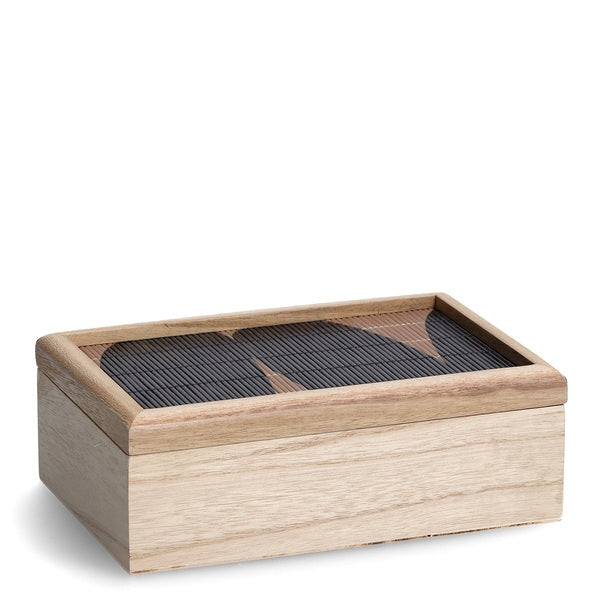 Cutie pentru depozitare cu capac, din lemn, Black Mosaic Large Natural, L24xl16xH8,5 cm