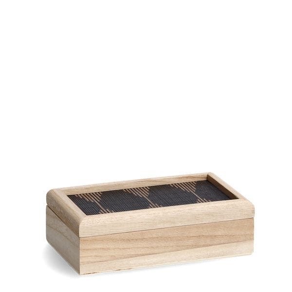 Cutie pentru depozitare cu capac, din lemn, Black Mosaic Small Natural, L20xl12xH6 cm