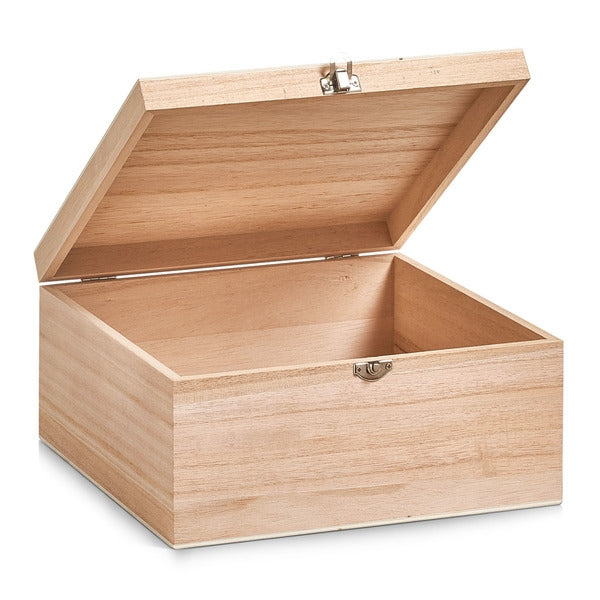 Cutie pentru depozitare cu capac, din lemn, Storage Large Natural, L26xl26xH12,5 cm (1)