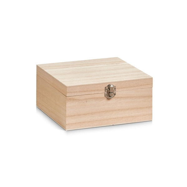 Cutie pentru depozitare cu capac, din lemn, Storage Small Natural, L20xl20xH9,5 cm