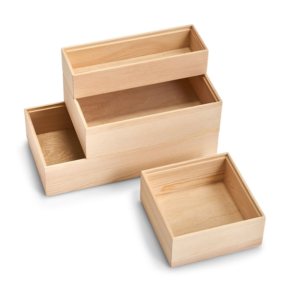 Cutie pentru depozitare, din lemn de pin, Order Square Natural, L15xl15xH7 cm (2)