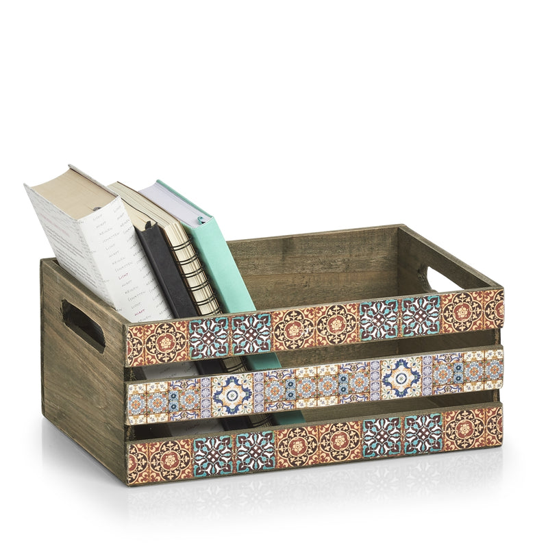 Cutie pentru depozitare din lemn Mosaic Multicolor, L32xl22xH13,5 cm (2)