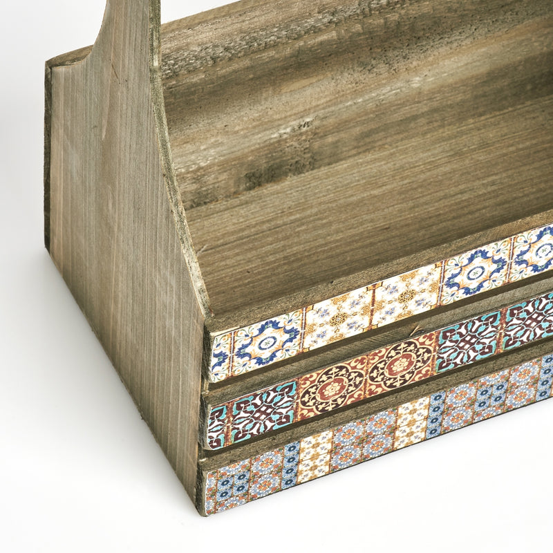 Cutie pentru depozitare din lemn Mosaic Tall Multicolor, L31xl19xH32 cm (2)