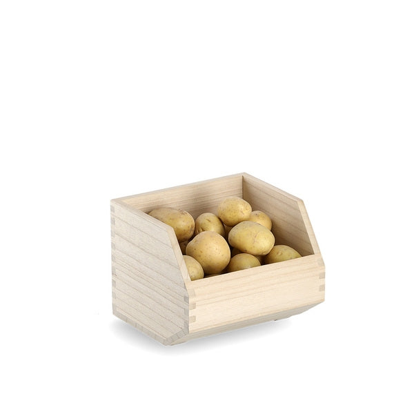 Cutie suprapozabila pentru depozitare, din lemn de Paulownia, Stack Cut Natural, L20,5xl18,5xH16,3 cm (2)
