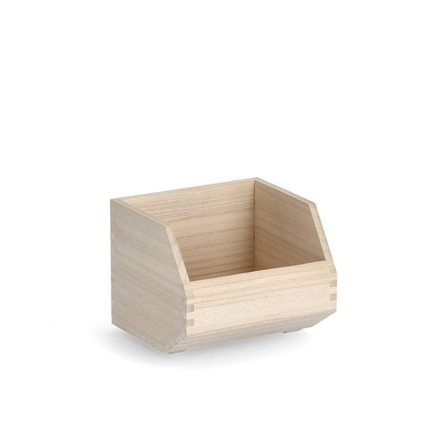 Cutie suprapozabila pentru depozitare, din lemn de Paulownia, Stack Cut Natural, L20,5xl18,5xH16,3 cm