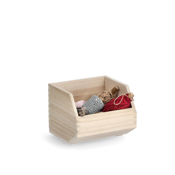 Cutie suprapozabila pentru depozitare, din lemn de Paulownia, Stack Cut Natural, L20,5xl18,5xH16,3 cm (1)