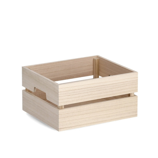 Cutie suprapozabila pentru depozitare, din lemn de Paulownia, Utility Natural, L28xl24xH14,5 cm
