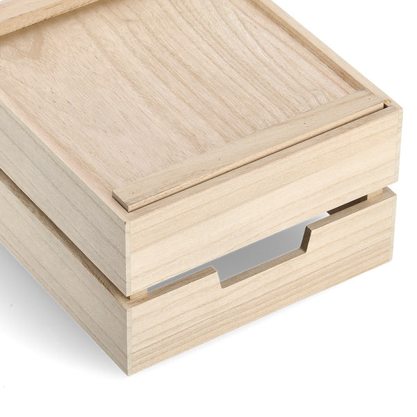 Cutie suprapozabila pentru depozitare, din lemn de Paulownia, Utility Natural, L28xl24xH14,5 cm (3)