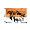 Decoratiune de perete, din lemn si metal, Hakuna Matata Nuc / Negru, l58xA3xH38 cm (3)