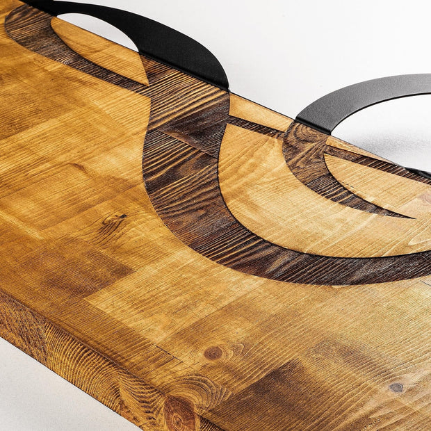 Asir Decoratiune de perete, din lemn si metal, Treble Clef Nuc / Negru, l39xA3xH58 cm