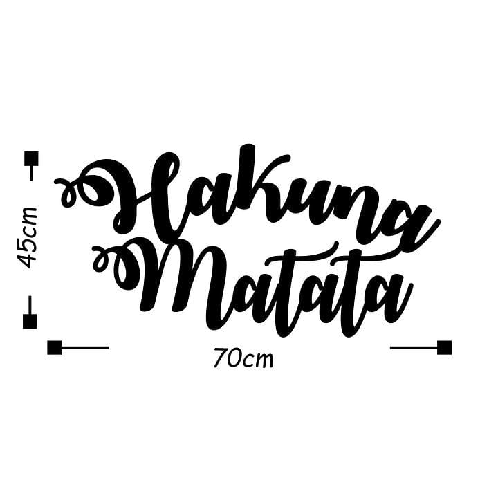 Decoratiune de perete din metal, Hakuna Matata Negru, l70xA1,5xH45 cm (2)