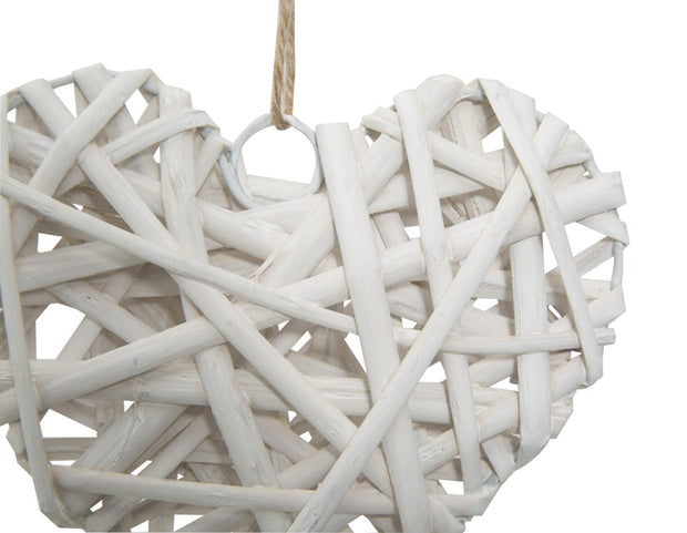 Mauro Ferretti Decoratiune din lemn Heart Media Alb, l20xA5xH20 cm