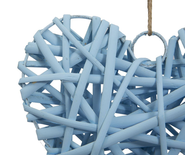 Decoratiune din lemn Heart Media Bleu, l15xA4xH15 cm (1)