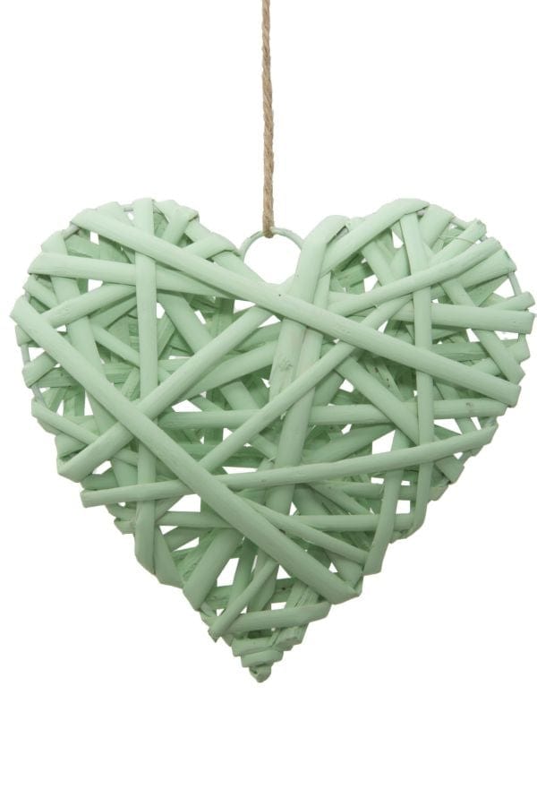 Mauro Ferretti Decoratiune din lemn Heart Media Verde Mint, l20xA5xH20 cm