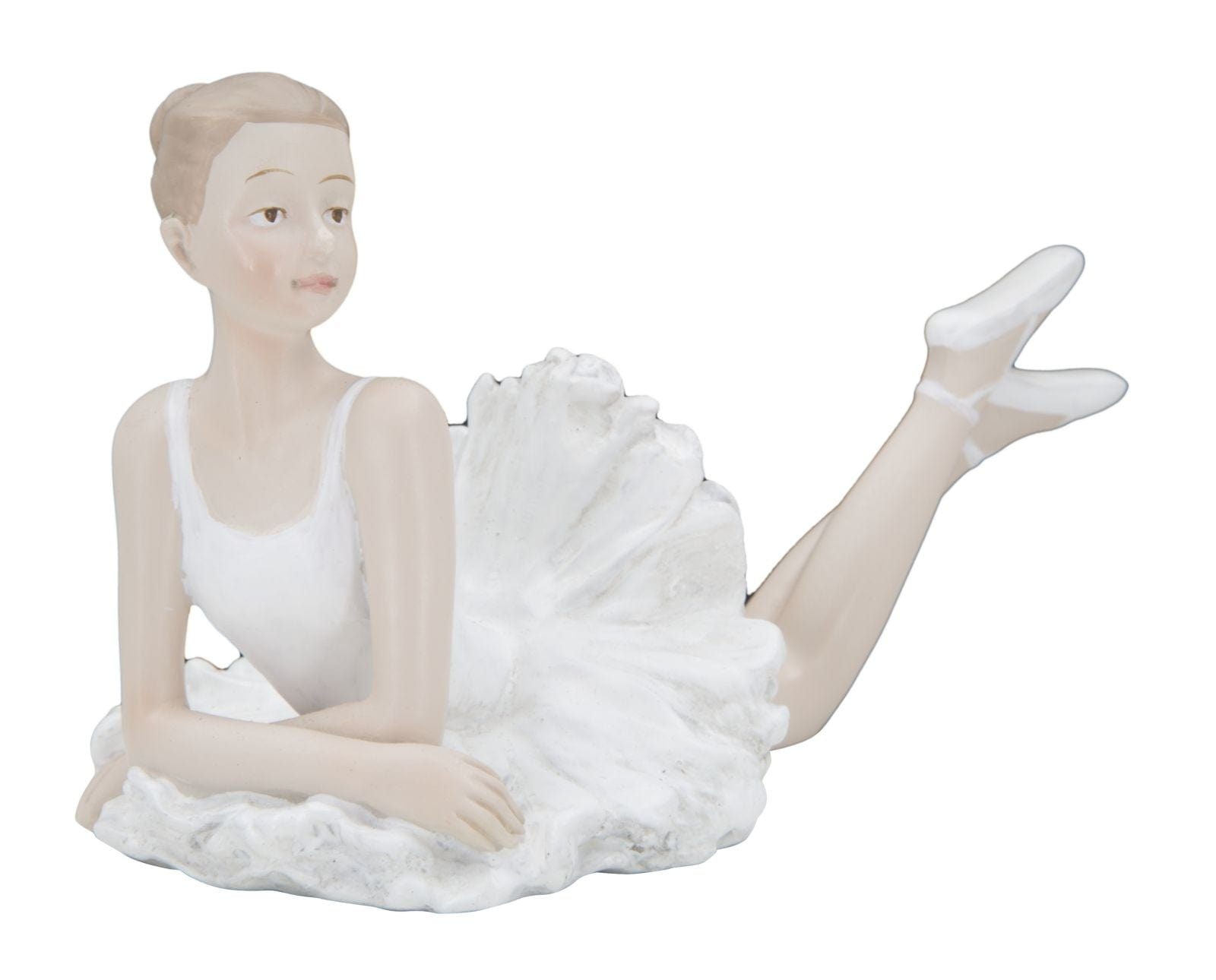 Mauro Ferretti Decoratiune din rasina Ballerina Layng Alb / Nude, l12xA7,5xH11 cm