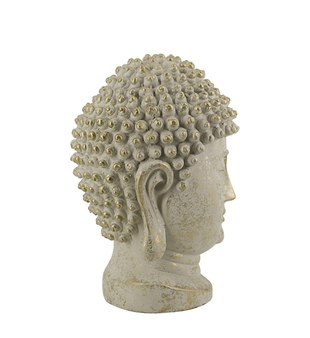 Moycor Decoratiune din rasina, Buddha Head Auriu, L35xl30xH50 cm