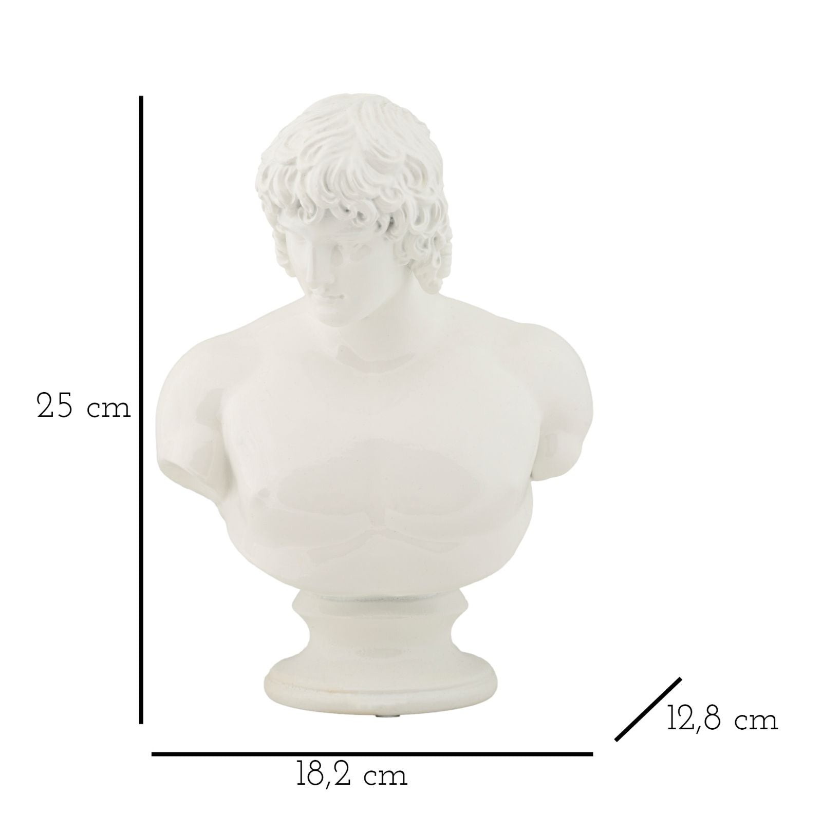 Mauro Ferretti Decoratiune din rasina Centurion Sculpture Alb, L18,2xl12,8xH25 cm
