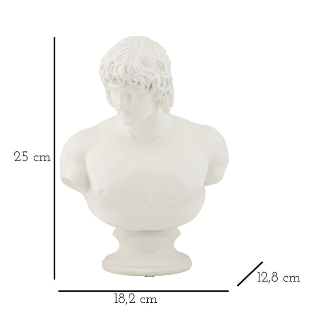 Mauro Ferretti Decoratiune din rasina Centurion Sculpture Alb, L18,2xl12,8xH25 cm
