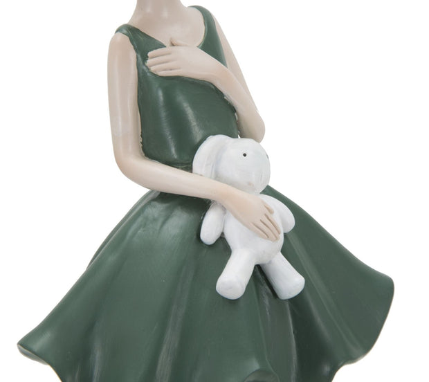 Mauro Ferretti Decoratiune din rasina Dolly with Rabbit  Multicolor, l11,5xA10xH33,5 cm