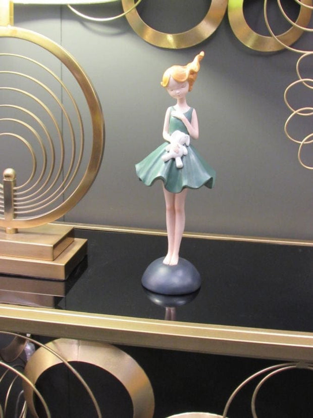 Mauro Ferretti Decoratiune din rasina Dolly with Rabbit  Multicolor, l11,5xA10xH33,5 cm