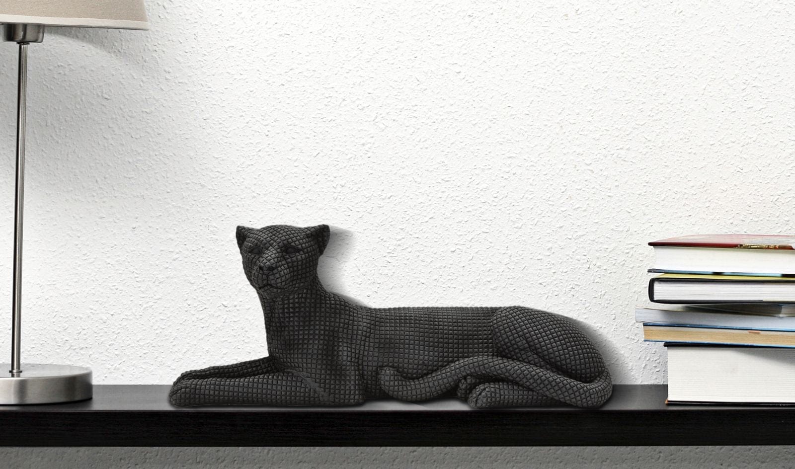 Mauro Ferretti Decoratiune din rasina Leopard Lying Negru, L38xl12,5xH15,3 cm