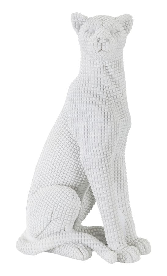 Mauro Ferretti Decoratiune din rasina Leopard Sitting Alb, L15xl10xH27 cm