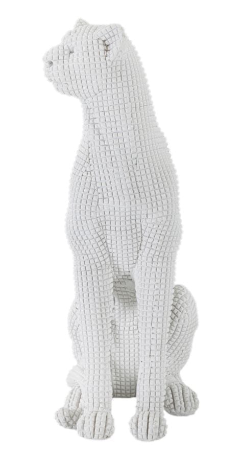 Mauro Ferretti Decoratiune din rasina Leopard Sitting Alb, L15xl10xH27 cm