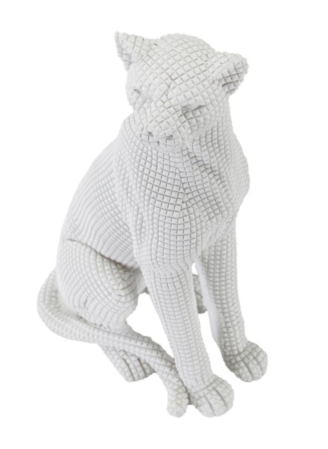 Mauro Ferretti Decoratiune din rasina Leopard Sitting Alb, L15xl10xH27 cm