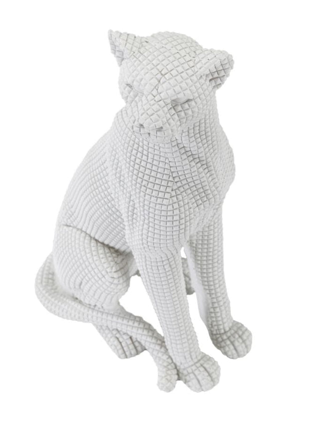 Mauro Ferretti Decoratiune din rasina Leopard Sitting Alb, L15xl10xH27 cm