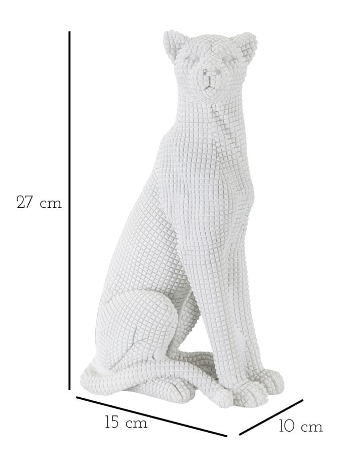 Mauro Ferretti Decoratiune din rasina Leopard Sitting Alb, L15xl10xH27 cm