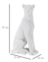 Mauro Ferretti Decoratiune din rasina Leopard Sitting Alb, L15xl10xH27 cm