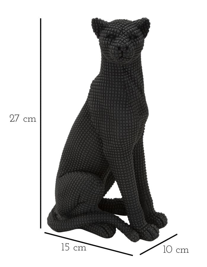 Mauro Ferretti Decoratiune din rasina Leopard Sitting Negru, L15xl10xH27 cm