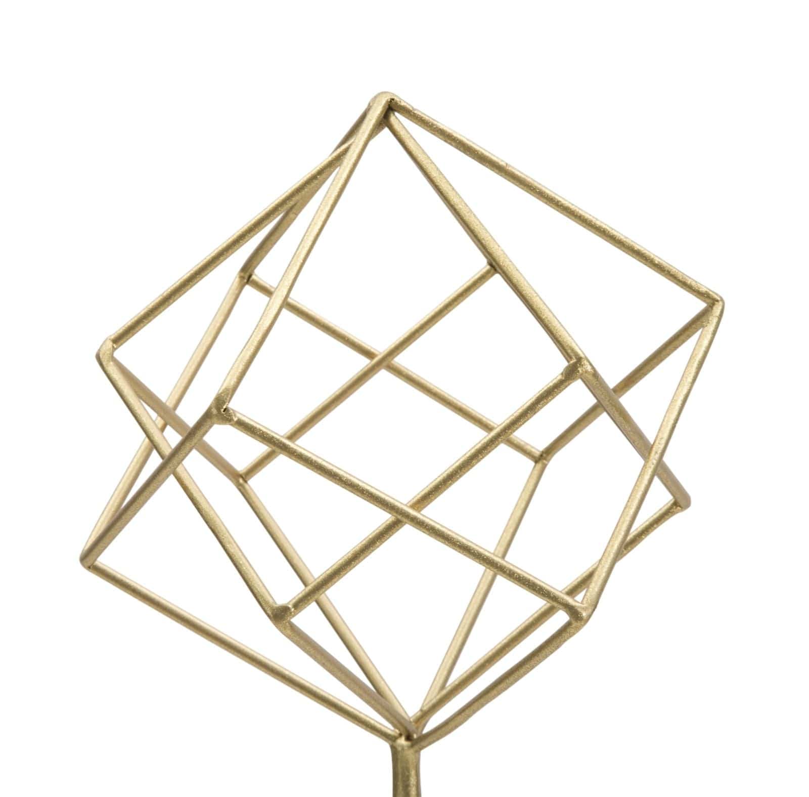 Mauro Ferretti Decoratiune metalica, Abstract Cube Big Auriu / Alb, l16xA18xH52,5 cm