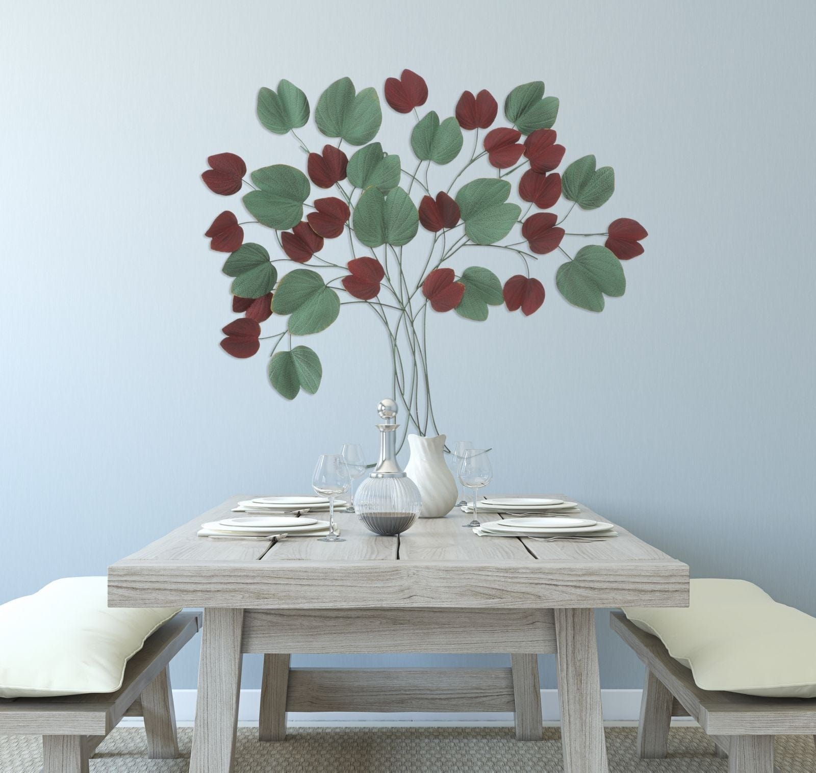 Decoratiune metalica de perete Albero Bix Verde / Rosu, l105xA6,5xH94 cm (7)