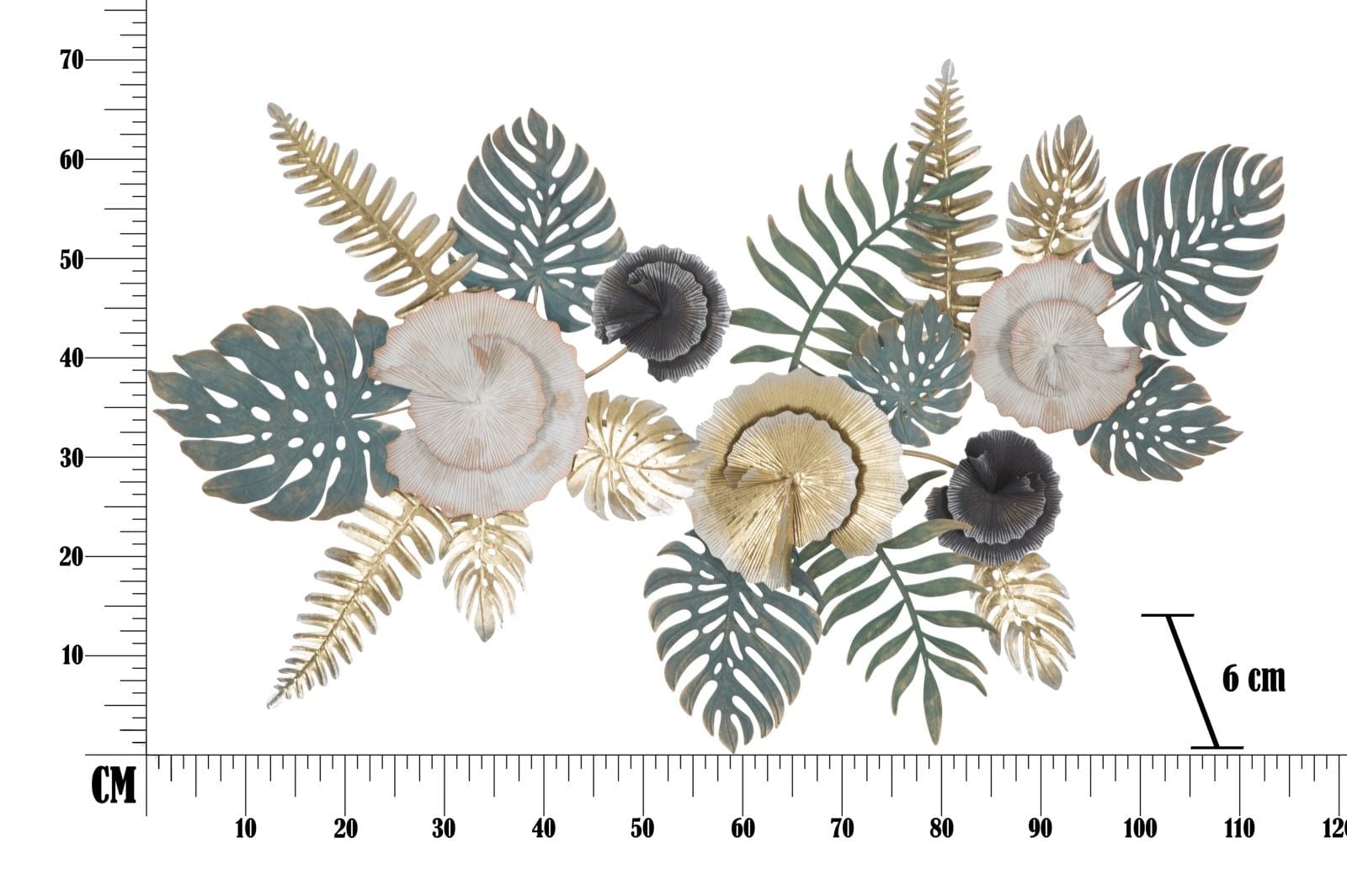 Mauro Ferretti Decoratiune metalica de perete Amaz Multicolor, l115xA6xH70 cm