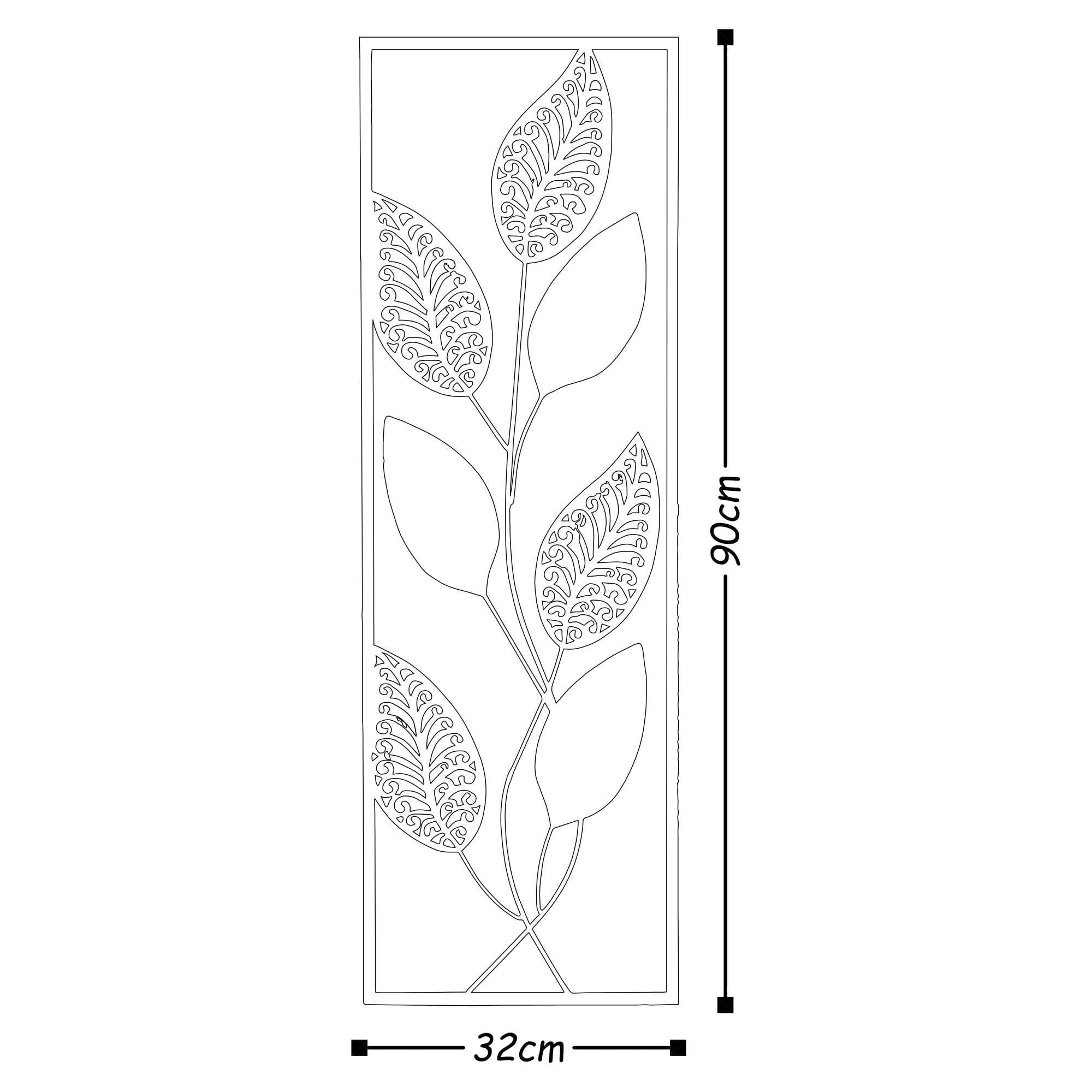 Decoratiune metalica de perete, Art Leaf Multicolor, l32xA5xH90 cm (2)