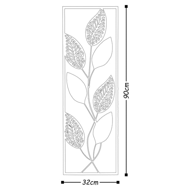Decoratiune metalica de perete, Art Leaf Multicolor, l32xA5xH90 cm (2)